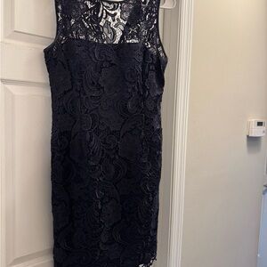 Elegant Navy Lace Dress